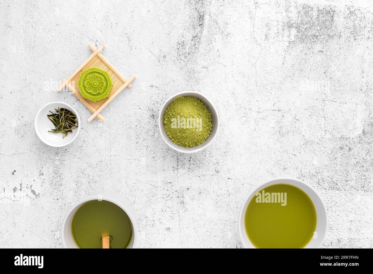 Délicieuse table concept de thé matcha Banque D'Images