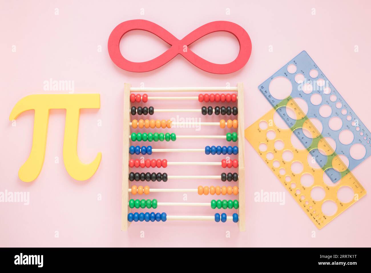 Les règles mathématiques fournissent des symboles scientifiques abacus Banque D'Images