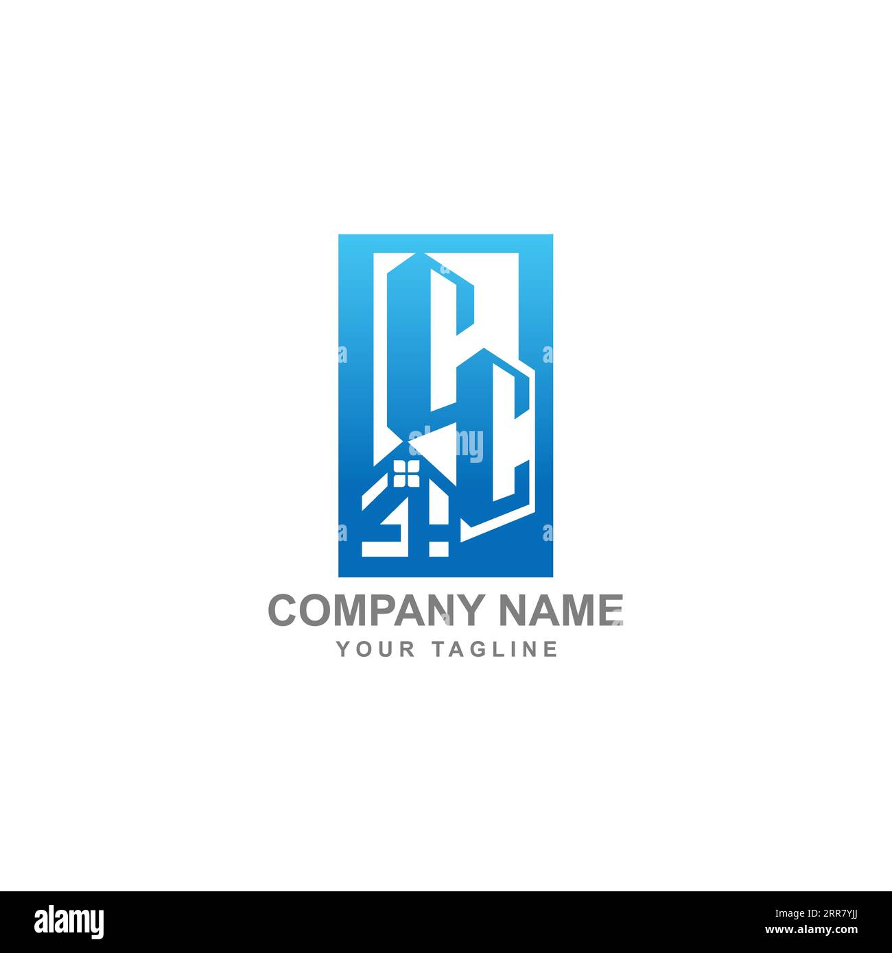 Immobilier 4c texte logo icône modèle de conception Element.EPS 10 Illustration de Vecteur