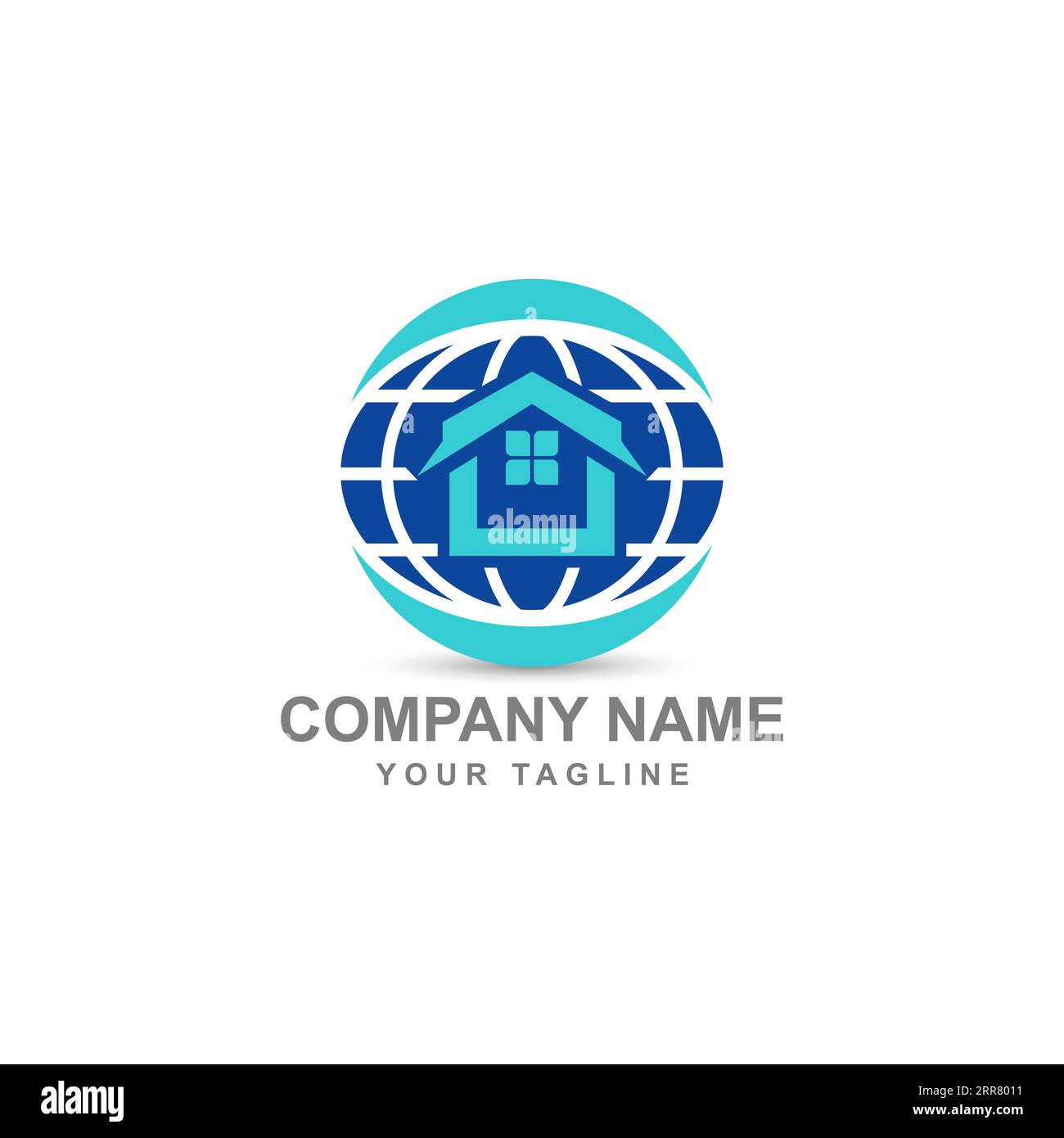 Combinaison de l'immobilier vectoriel et du logo globe. Modèle de conception de logotype maison et monde.EPS 10 Illustration de Vecteur