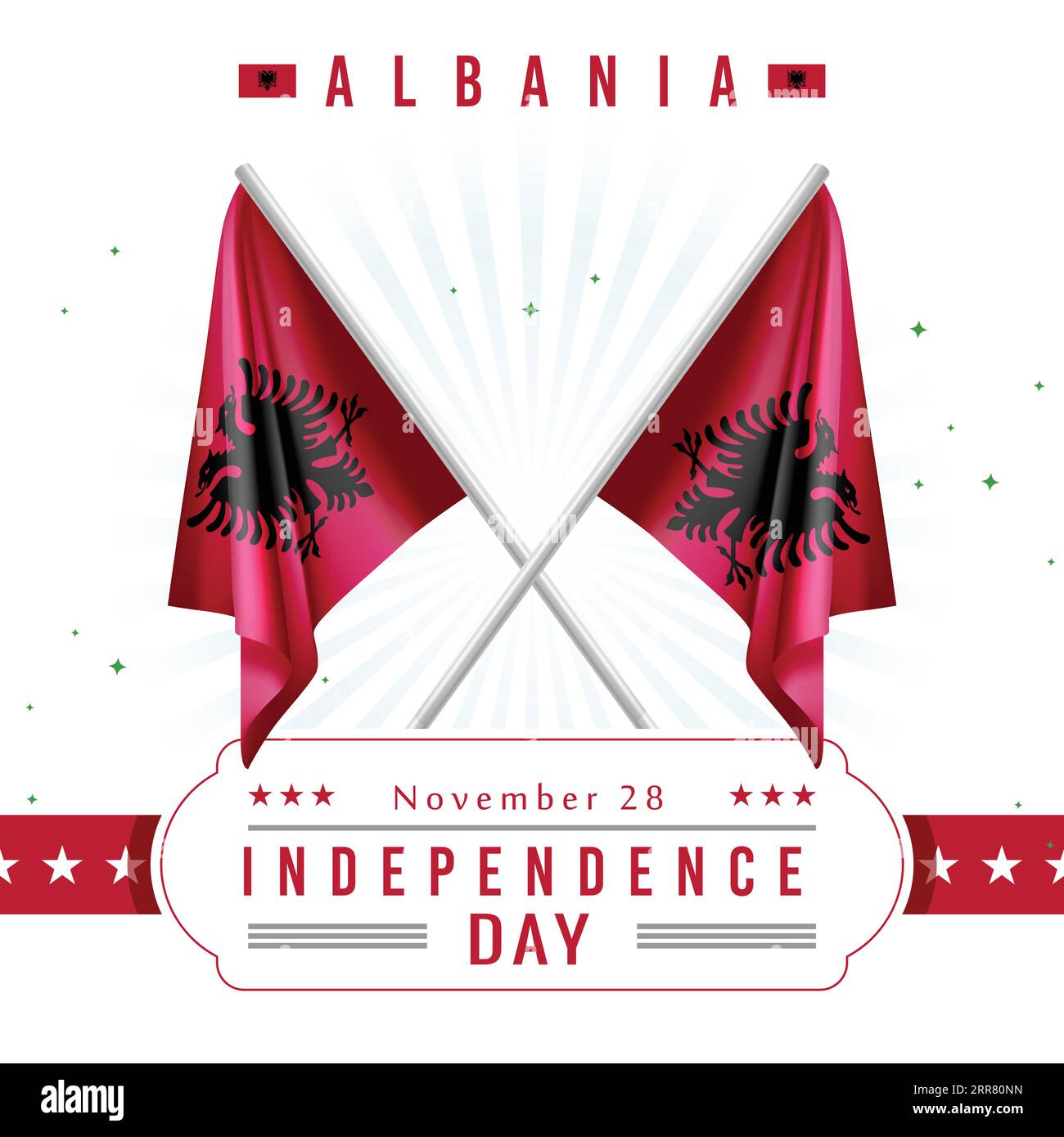 Jour de l'indépendance de l'Algérie avec drapeau Illustration de Vecteur