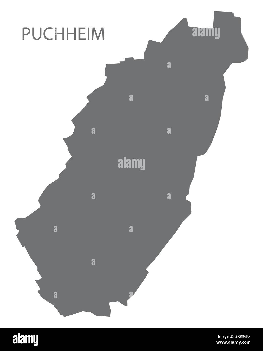 Puchheim carte de la ville allemande illustration forme silhouette grise Illustration de Vecteur