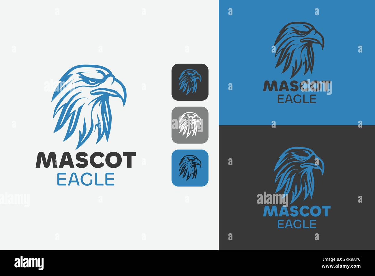 Logo Eagle Blue Mascot Illustration de Vecteur