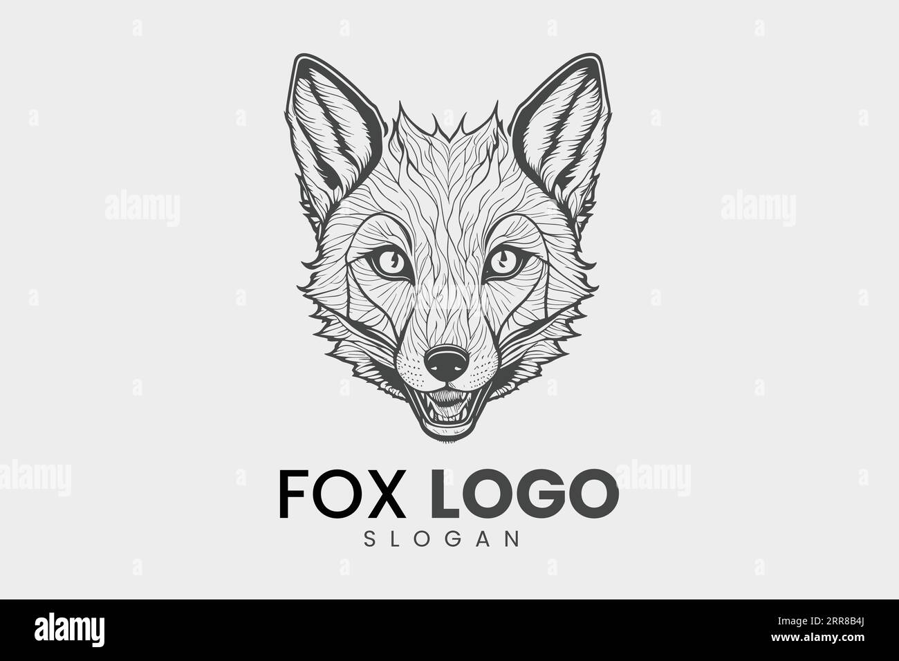 Fox Head Vector logo Design Illustration de Vecteur