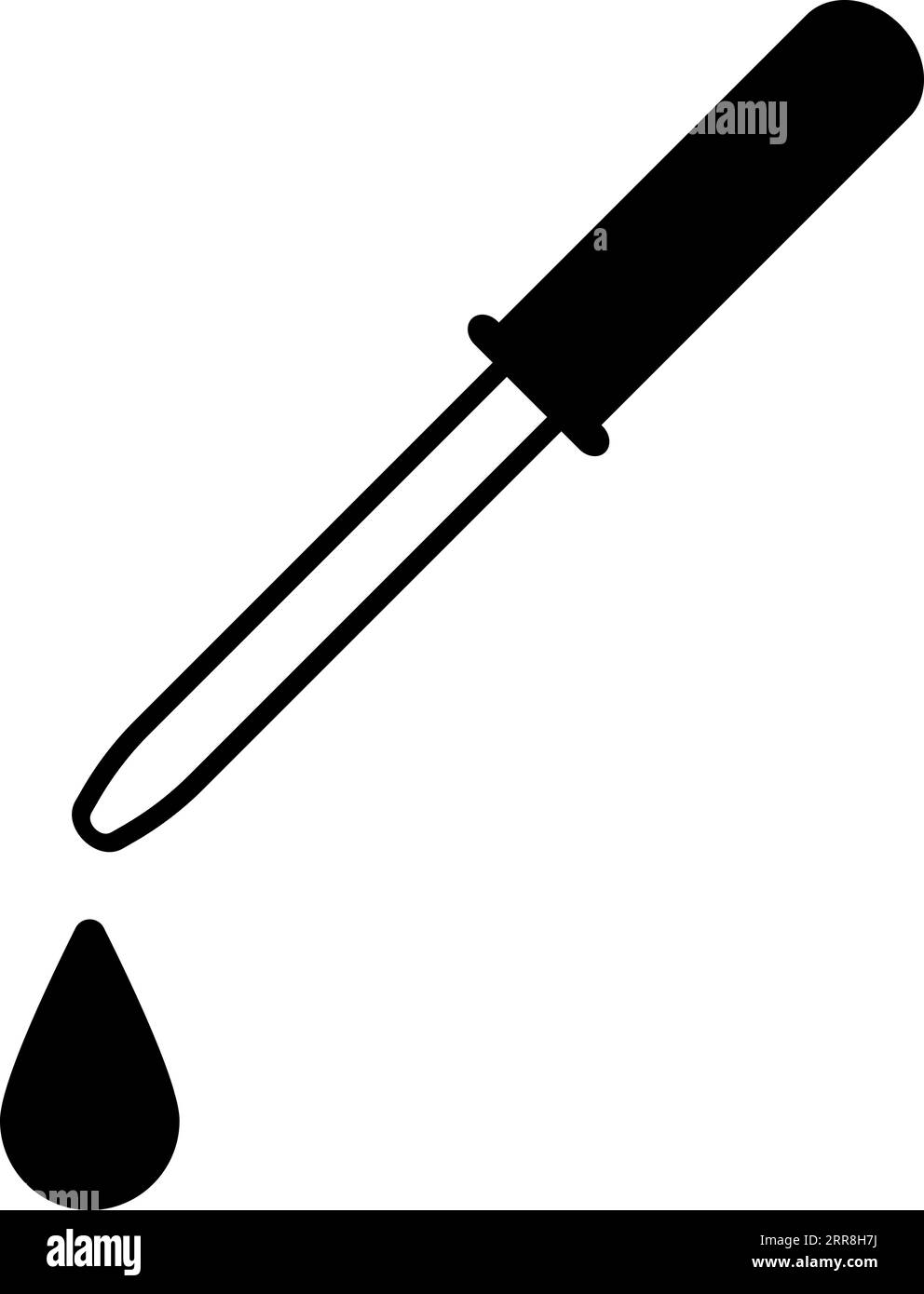 Pipette avec une goutte de liquide, dosage Illustration de Vecteur