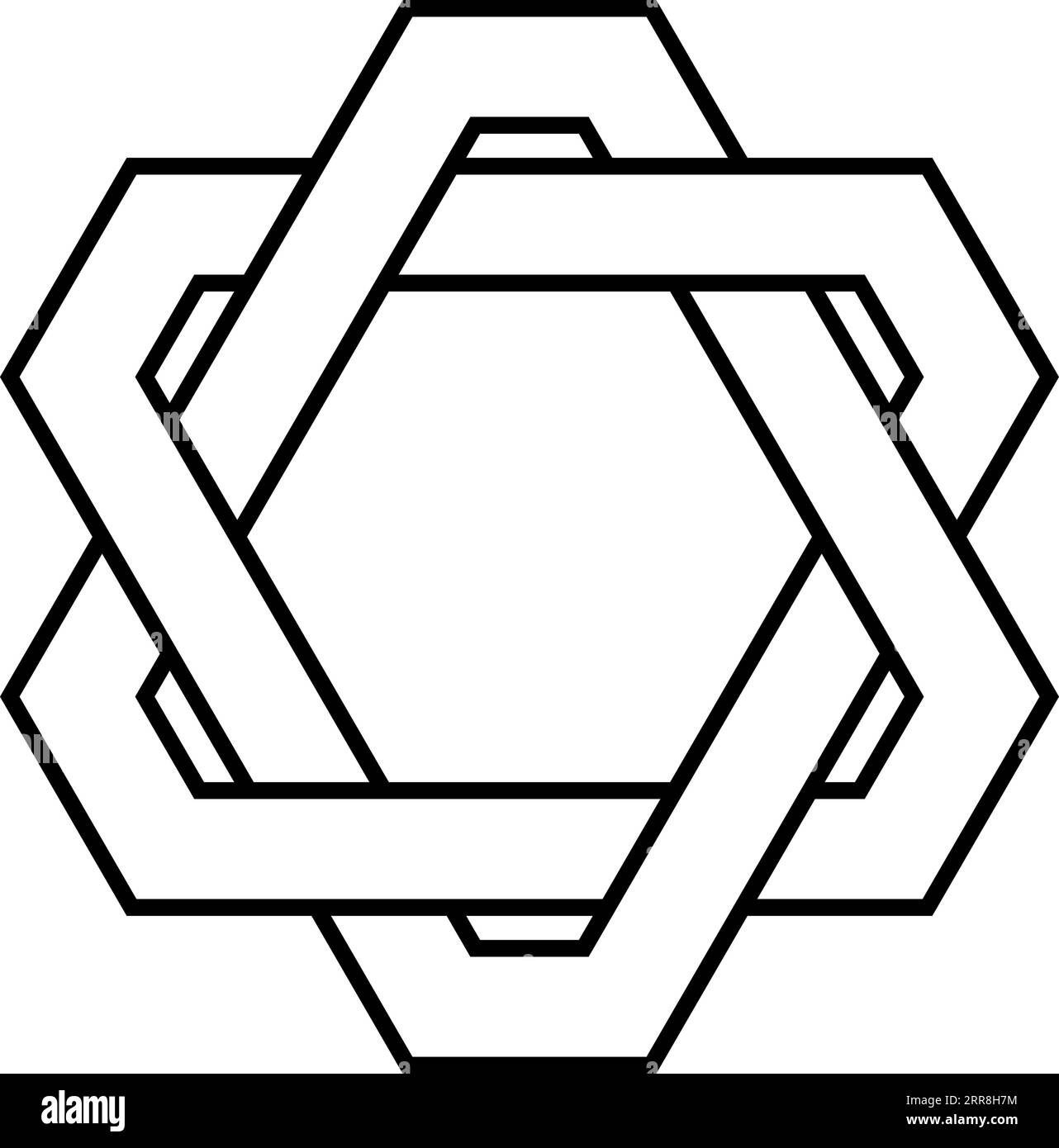 Logo tatouage tressant des triangles avec des coins coupés Illustration de Vecteur