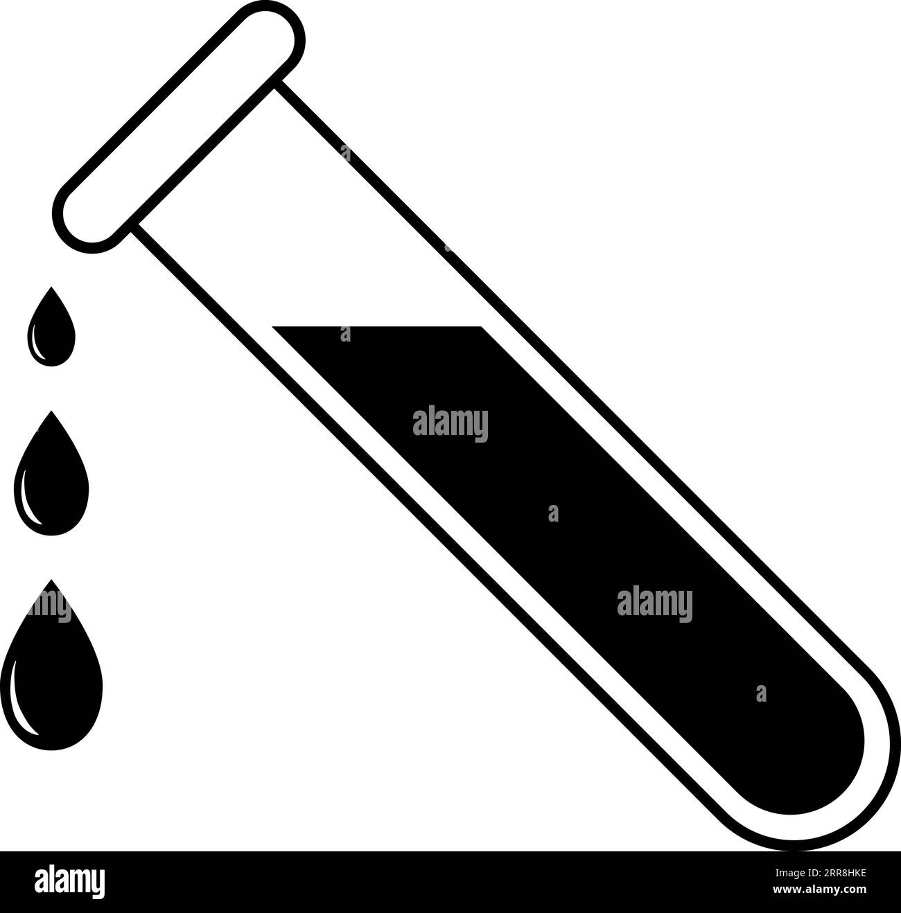 Badge de chute de tube à essai, ICON laboratoire médical et chimique Illustration de Vecteur
