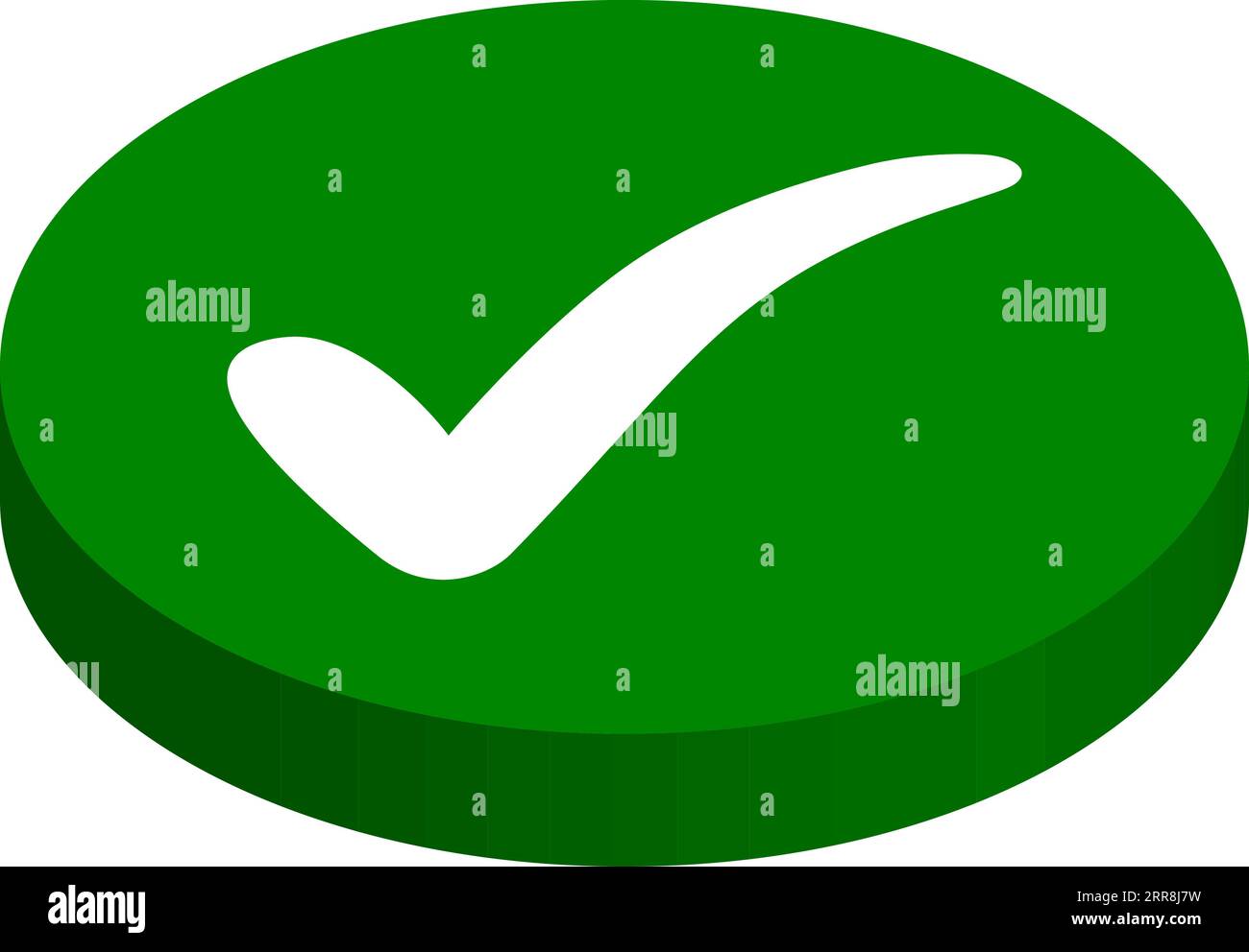 Sortie des boutons, approuvé, coche, boutons de démarrage verts Illustration de Vecteur