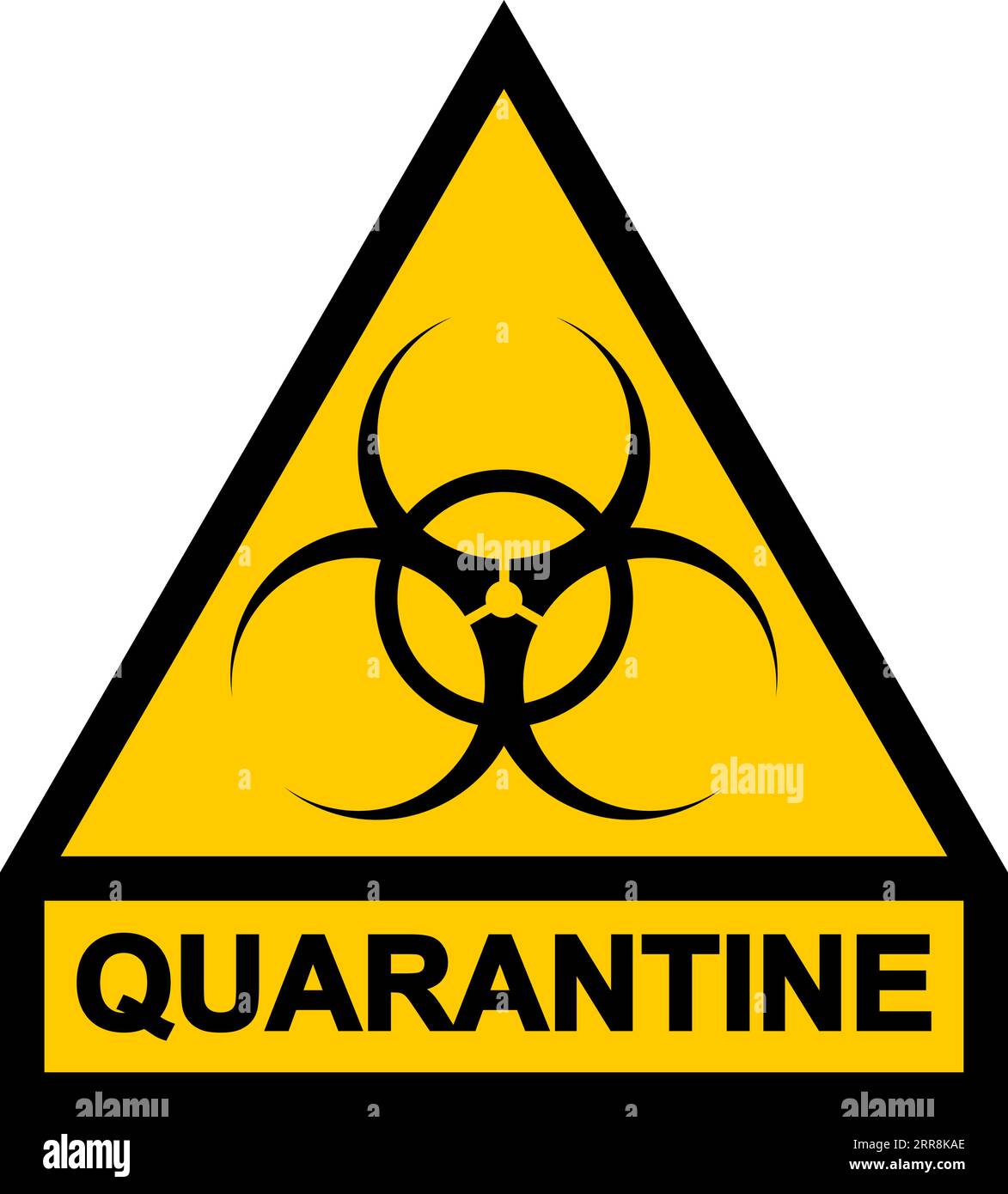 Signez la zone de quarantaine Arrêtez la nouvelle épidémie de coronavirus covid 19 Illustration de Vecteur