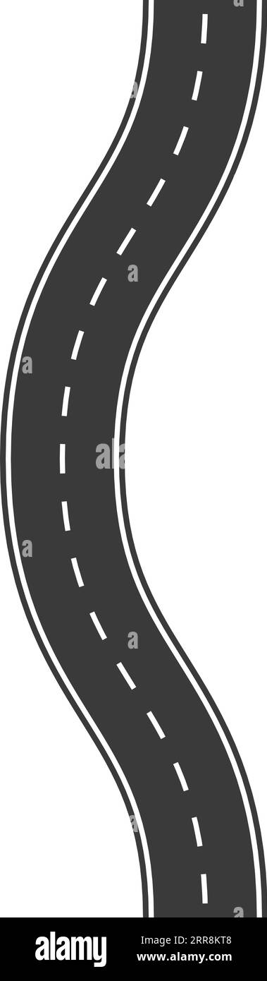 Route avec marquages options d'illustration déviation de route courbure Illustration de Vecteur