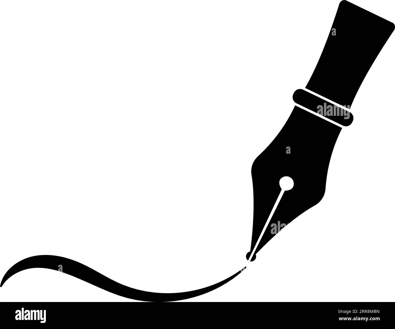 Stylo plume stylo à encre calligraphique signature signature symbole preuve dentity Illustration de Vecteur