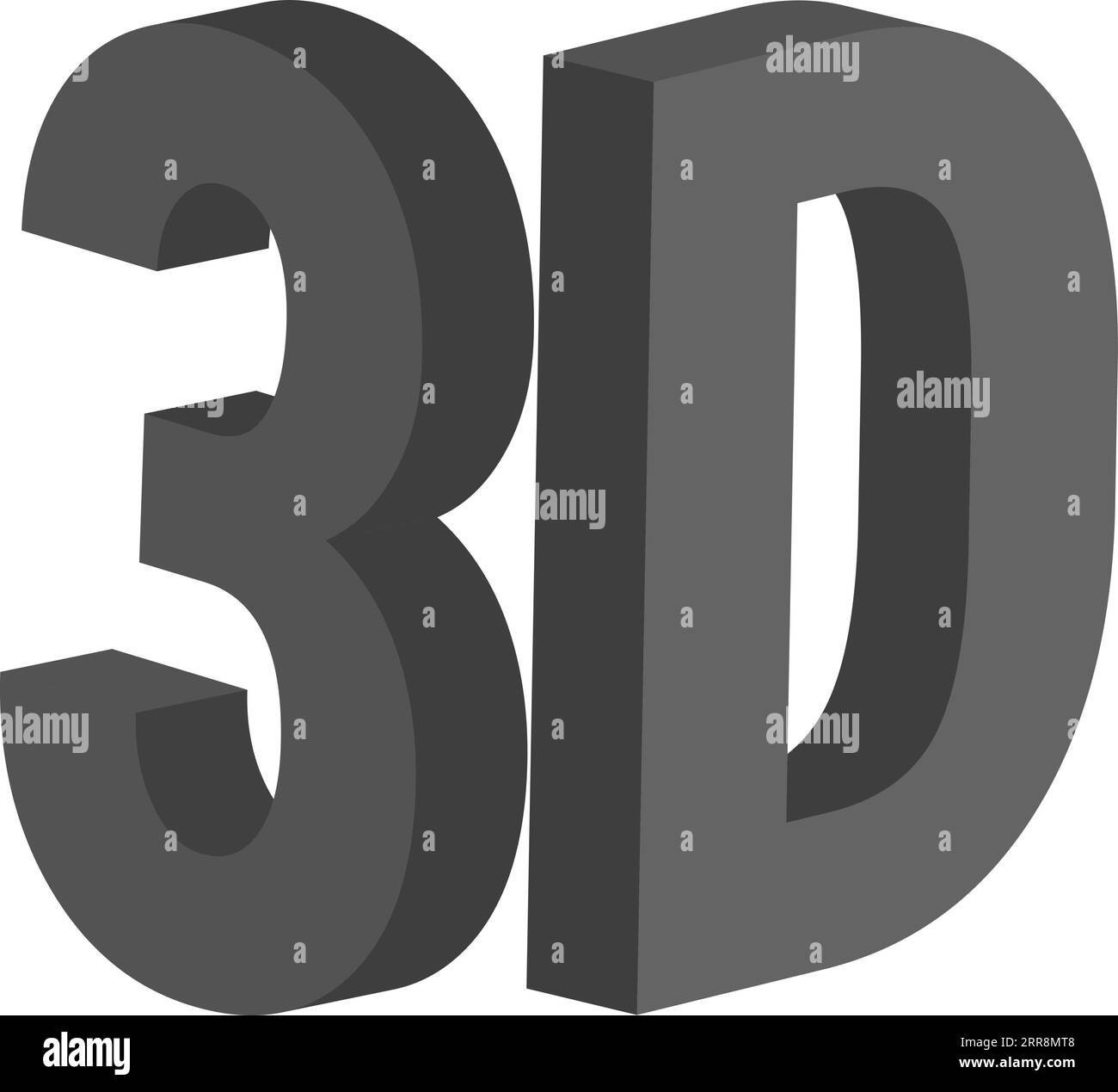 3d lettres 3, d, lettre tridimensionnelle Illustration de Vecteur