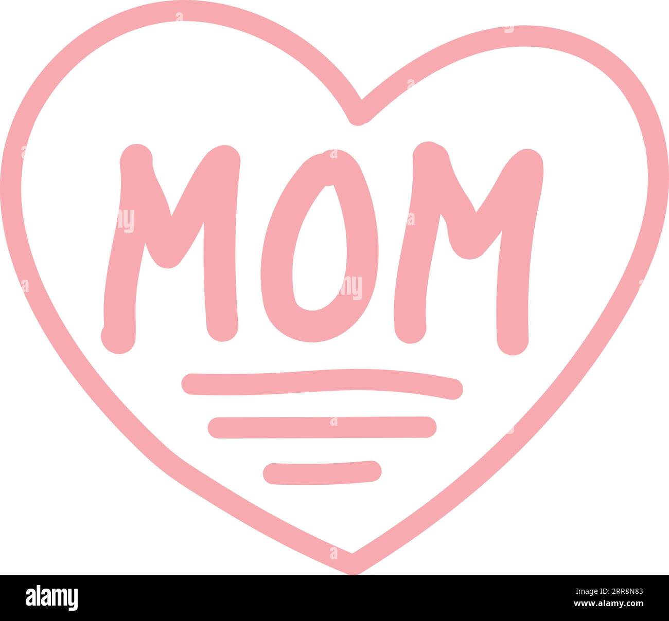 Signe icône J'aime maman, coeur rouge et mot maman Illustration de Vecteur