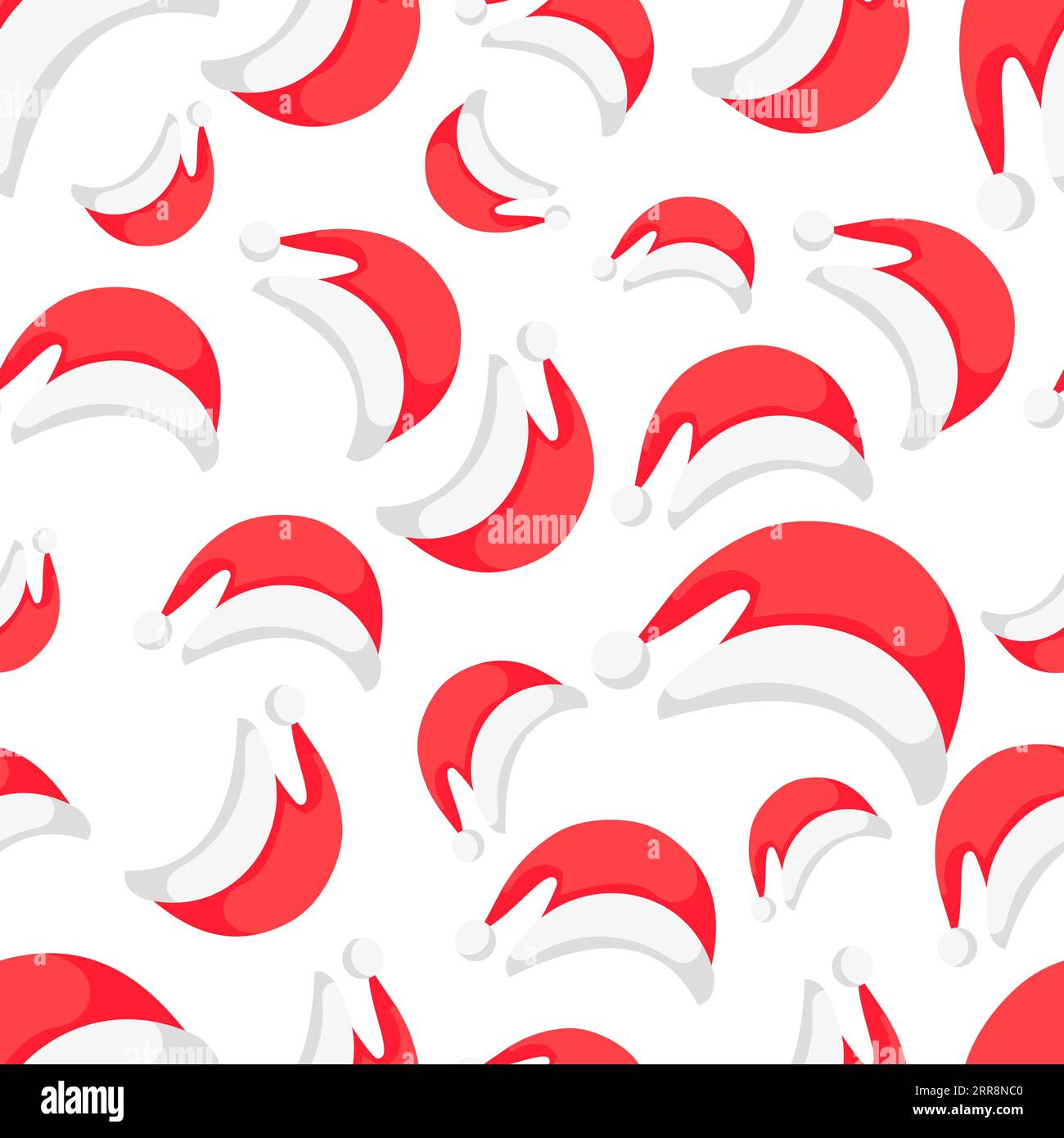 Fond d'écran sans couture fond rouge Père Noël chapeau barbe Illustration de Vecteur