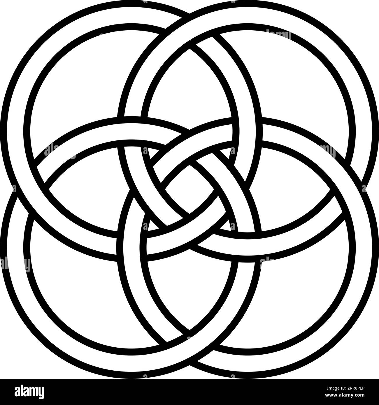 Motifs entrelacés 4 anneaux logo tatouage plexus cercles entrelacés Illustration de Vecteur