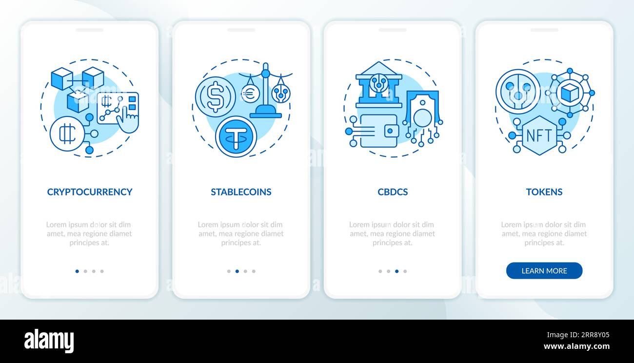 Présentation de la monnaie numérique avec le concept d'icônes de ligne Illustration de Vecteur