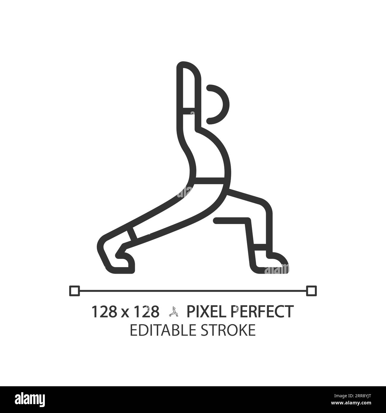Icône linéaire noire d'exercice personnalisable en 2D. Illustration de Vecteur