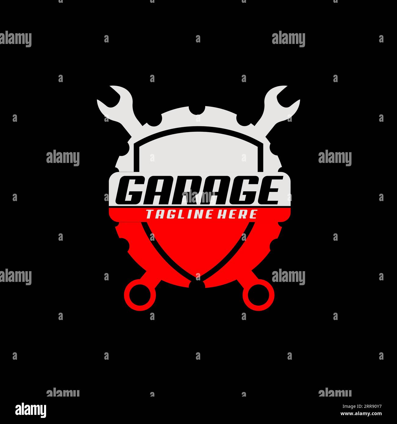 vecteur de conception de logo de course de service de garage shilé de vitesse automatique Illustration de Vecteur