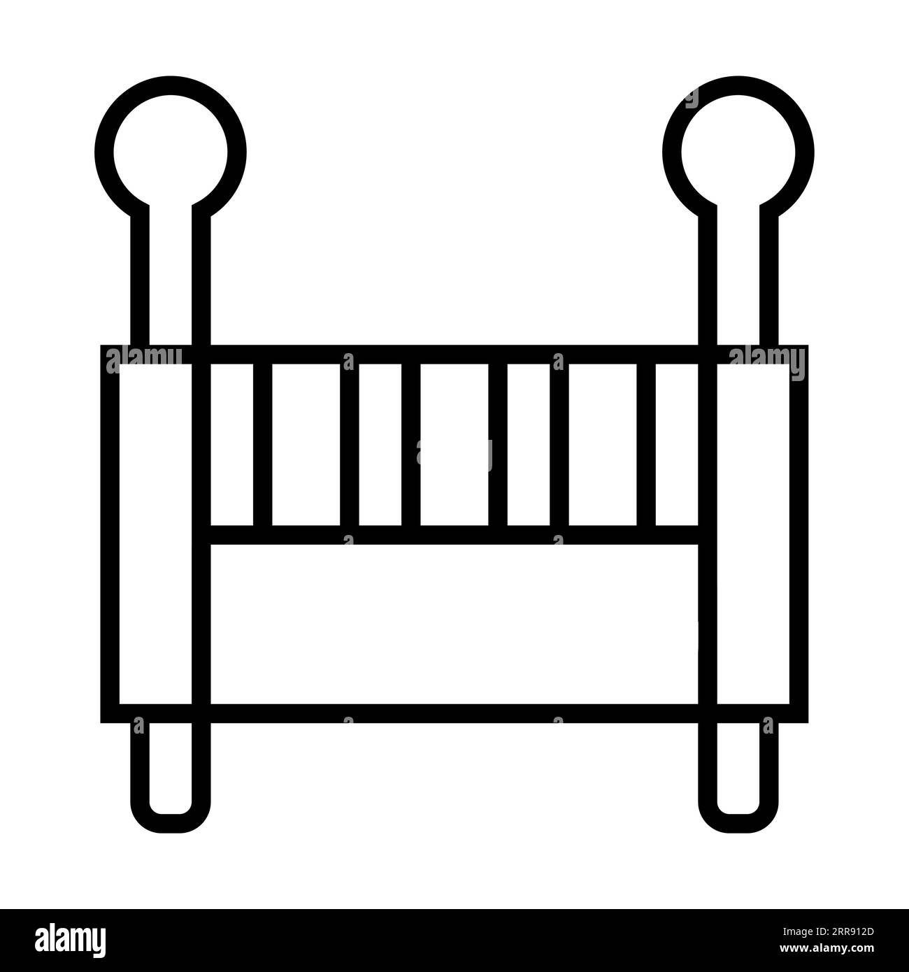 Meubles de lit pour bébé nouveau-né isolé sur blanc Illustration de Vecteur