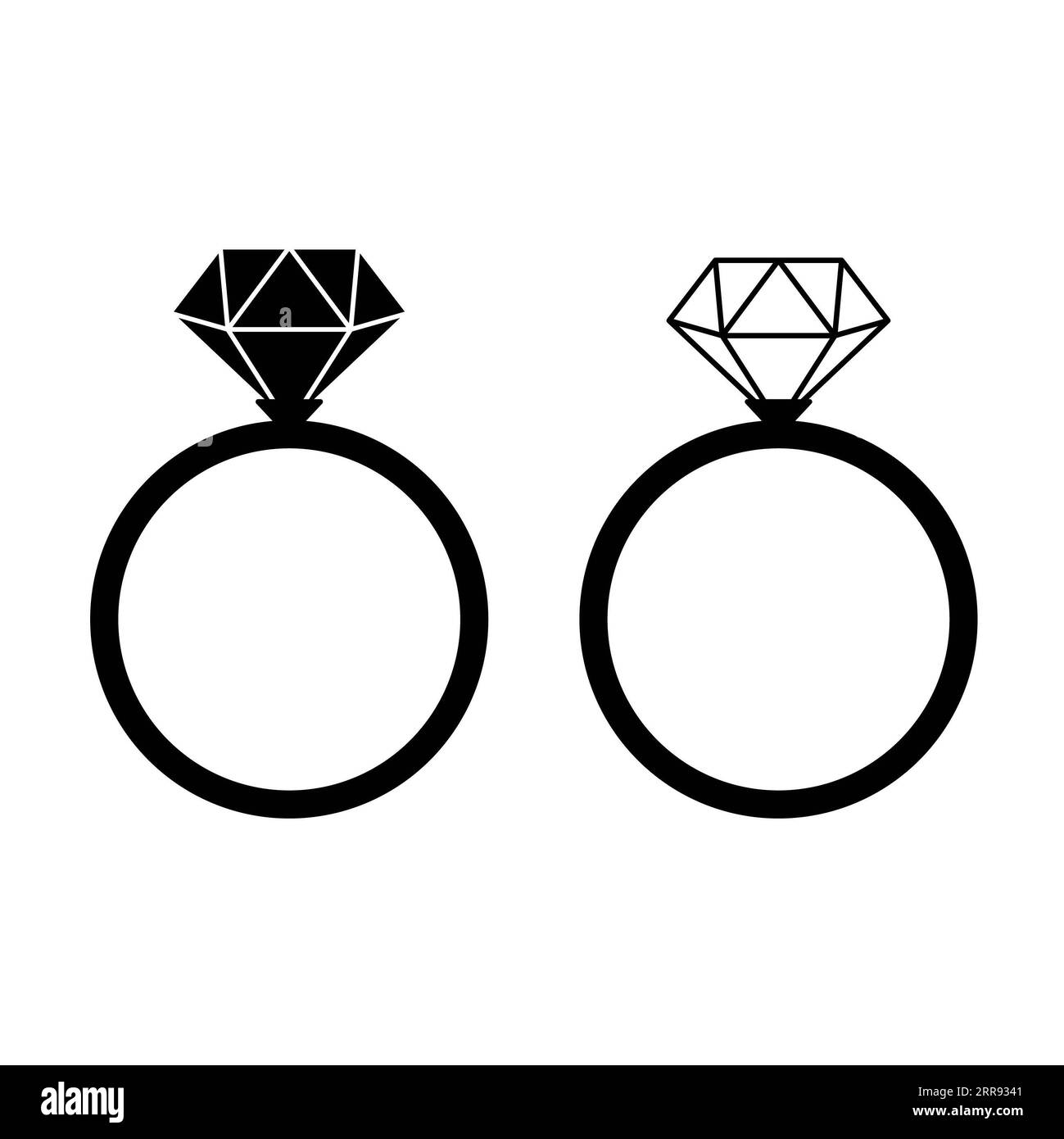 Mariage, bague de diamant de fiançailles sur fond blanc. Illustration isolée. Banque D'Images Mariage, bague de diamant de fiançailles sur fond blanc. Illustration isolée. Banque D'Images