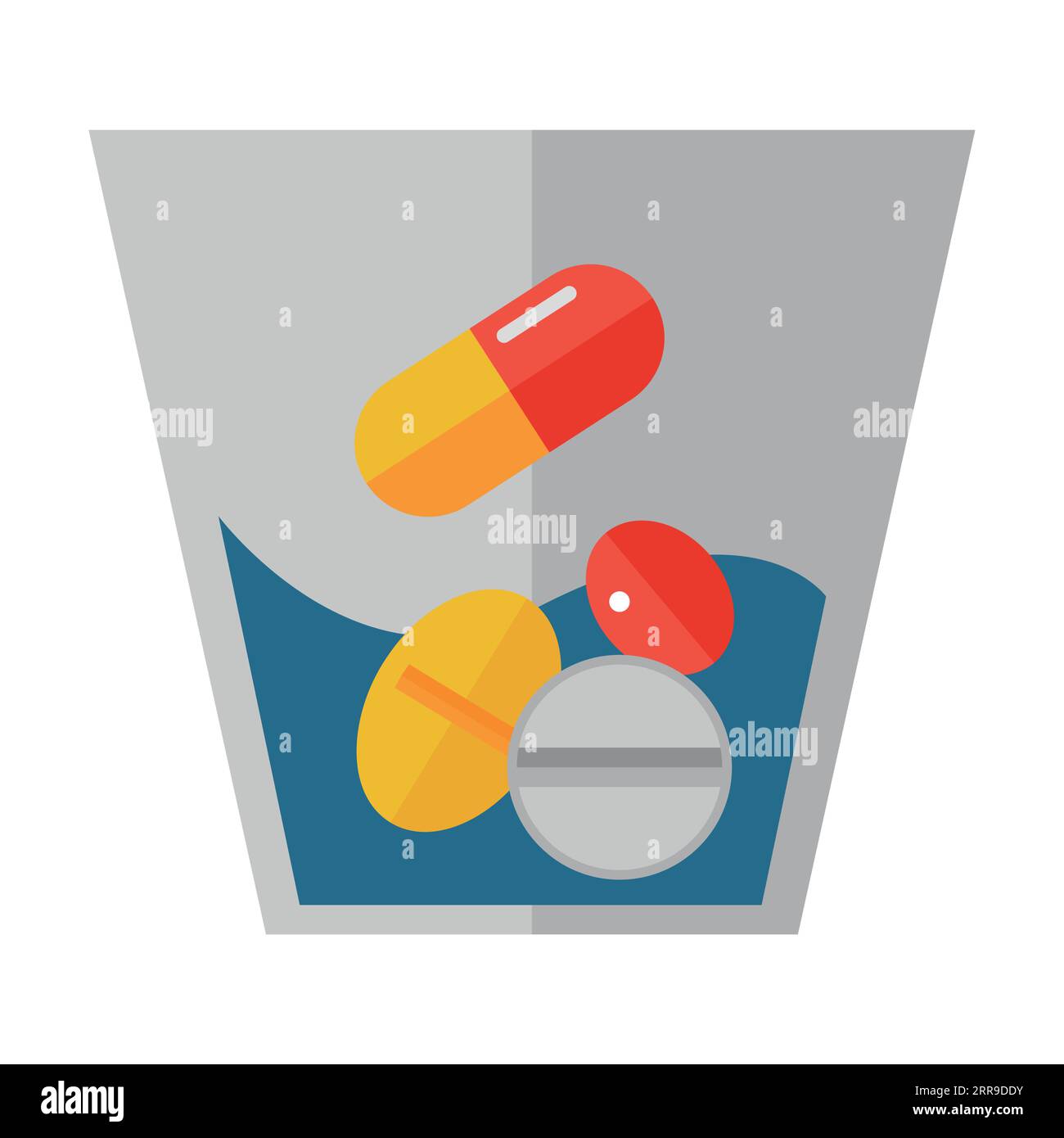 Tasse avec des comprimés, des capsules et des pilules vecteur Illustration de Vecteur