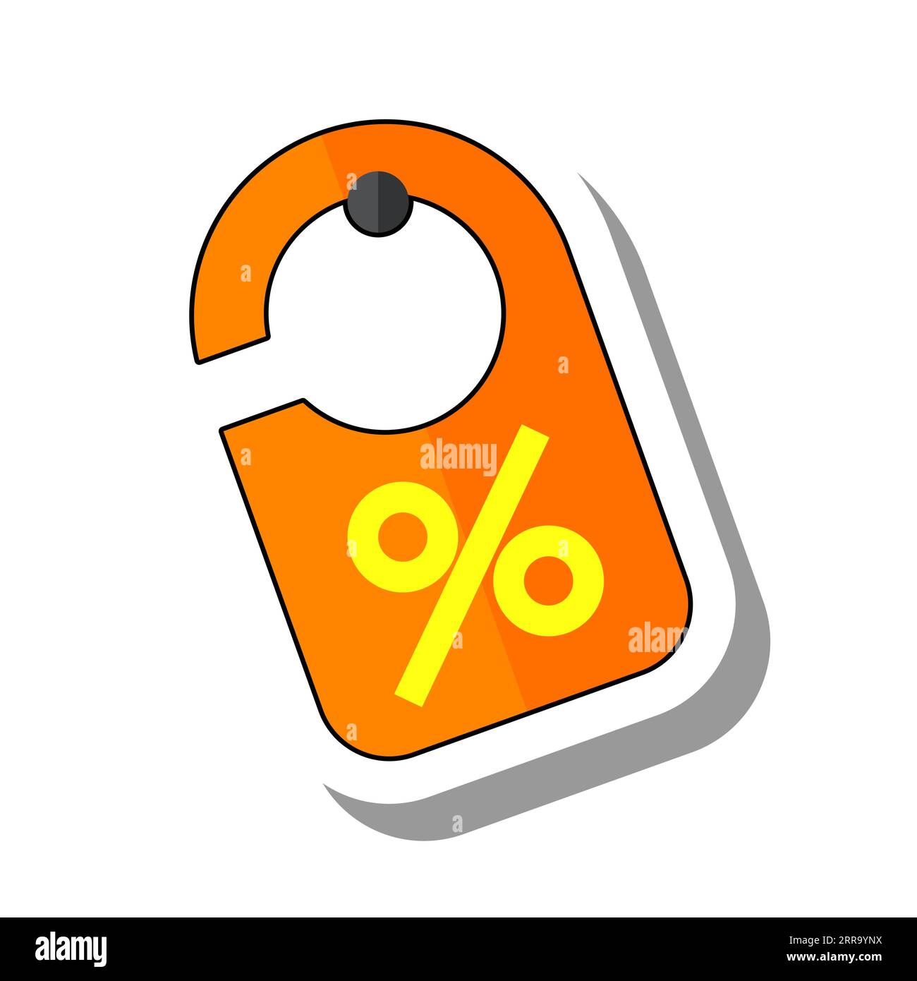 Étiquette à charnière avec signe de pourcentage pour la vente de rabais Illustration de Vecteur