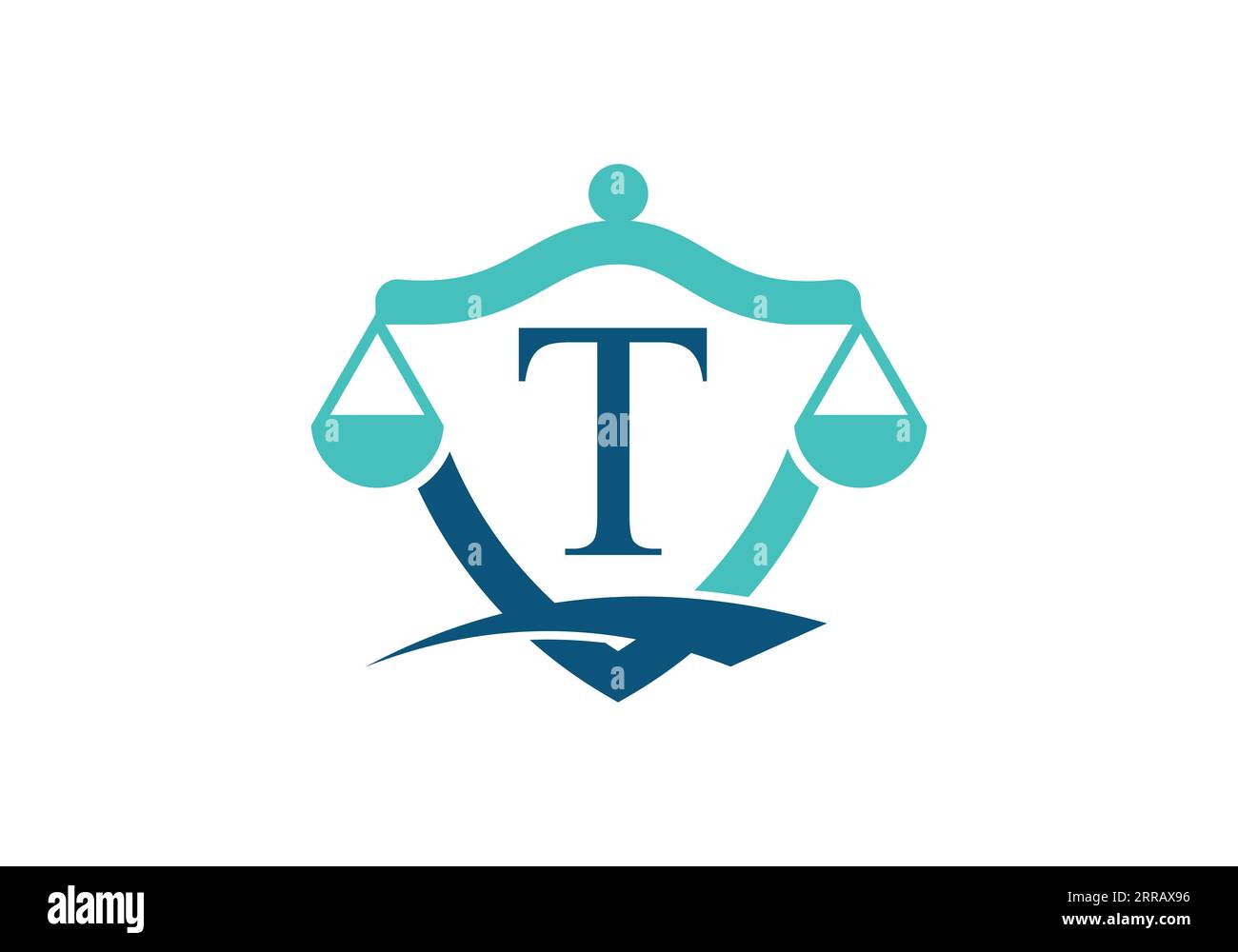 Alphabet monogramme T initial avec symbole de signe d'échelle de loi. Avocat, juridique, Service d'avocat, Bureau d'avocats, échelle, modèle de logo Illustration de Vecteur