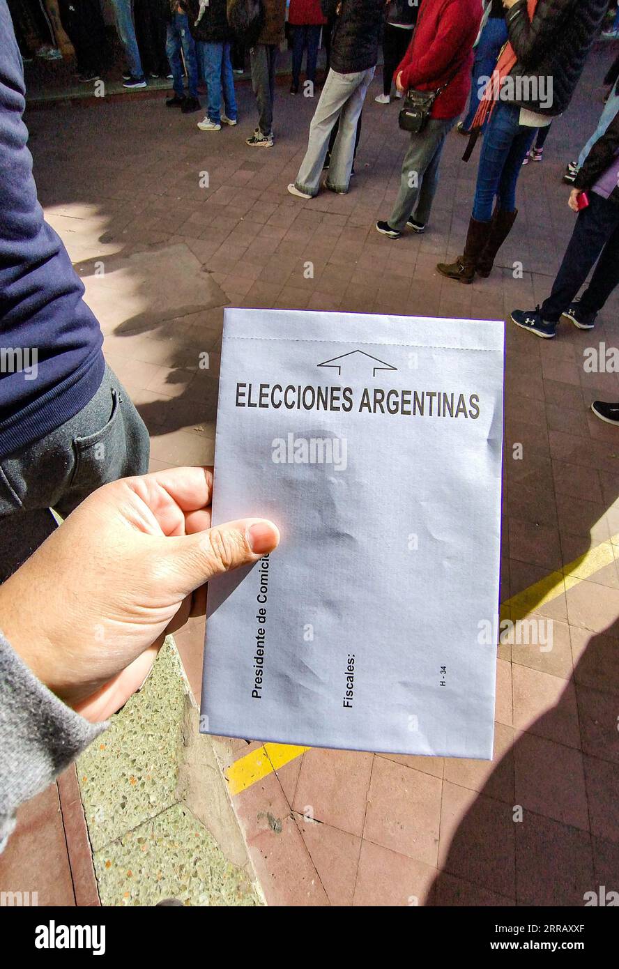 Enveloppe avec vote pour les élections présidentielles de l'Argentine Banque D'Images