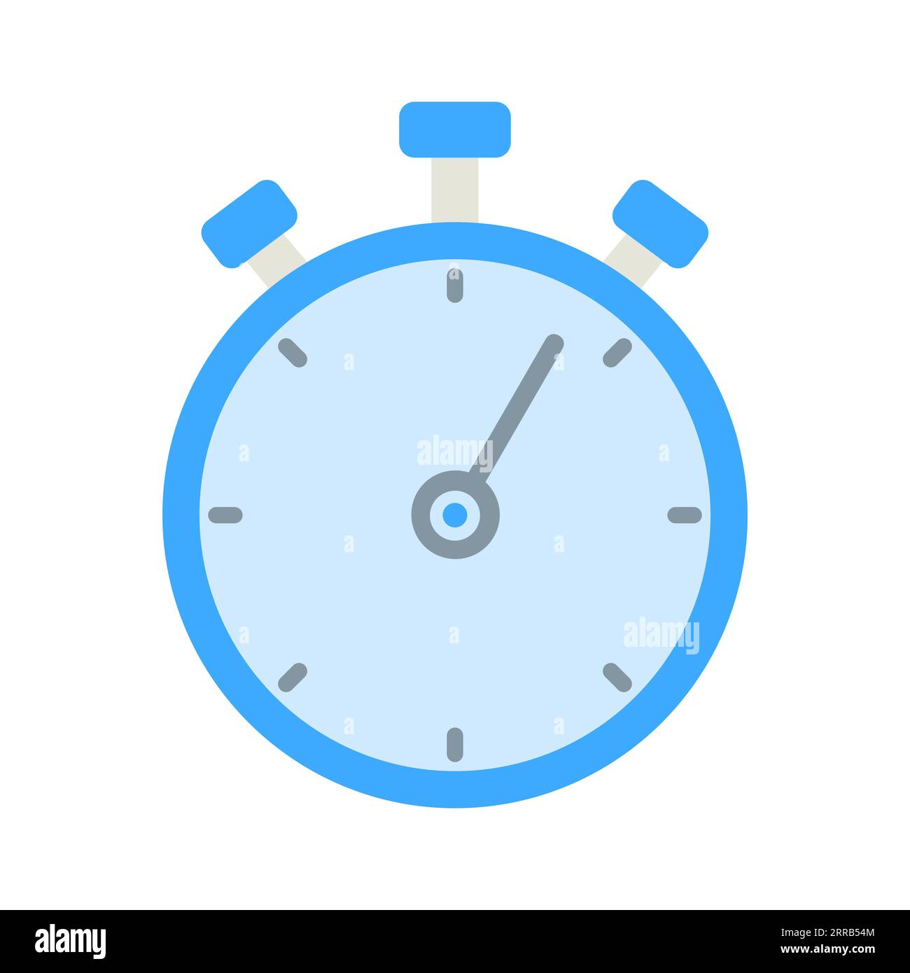 Illustration de style plat de l'icône du chronomètre bleu Illustration de Vecteur