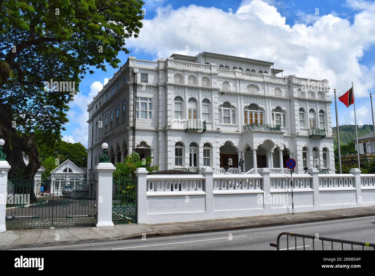 White Hall ou Whitehall qui était aussi appelé Rosenweg dans le passé. C'est l'un des sept magnifiques bâtiments situés à Port of Spain, Trinidad. Banque D'Images