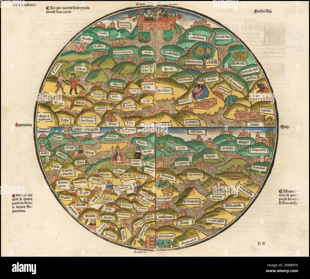 Carte du monde médiéval de la Mer des histoires Banque D'Images