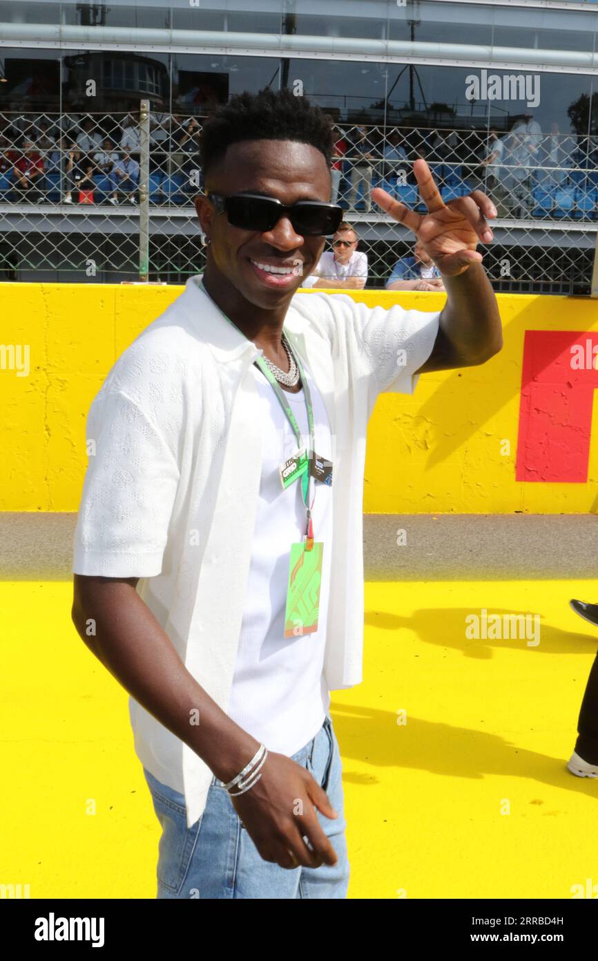 Monza, Italie. 03 septembre 2023. MONZA, Italie, 3. Septembre 2023 ; Vinicius Junior, nommé Vini Jr - Joue au FC Real Madrid, joueur de football brésilien-espagnol - Parco di Monza, Autodromo, Formule 1, F1, Grand Prix d'Italie, Grosser Preis von Italien, GP d'Italie, Motorsport, Race, Formel1, Honorarpflichtiges Foto, image payante, Copyright © Arthur THILL/ATP images (THILL Arthur/ATP/SPP) crédit : SPP Sport Press photo. /Alamy Live News Banque D'Images