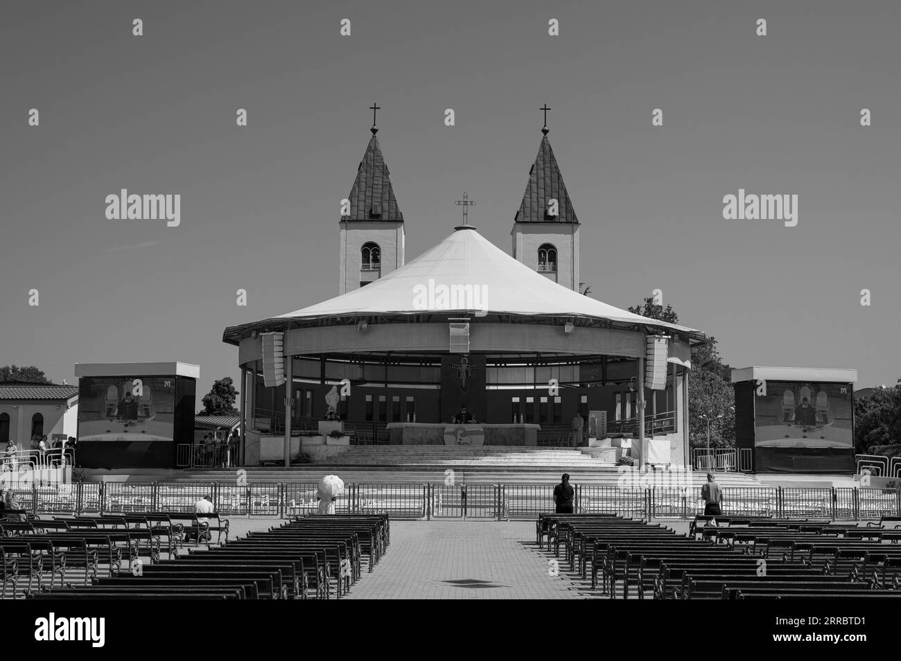 L'église paroissiale de St. James est le principal lieu de culte à Medjugorje, le lieu en Bosnie-Herzégovine célèbre pour les apparitions de la Vierge Ma Banque D'Images