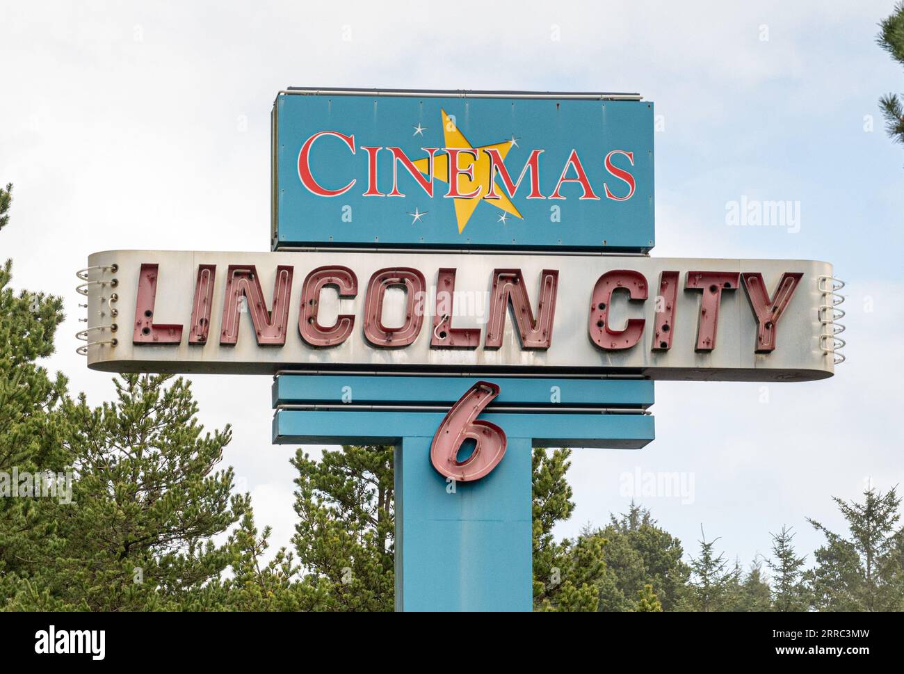 Lincoln City, Oregon cinéma signe Banque D'Images