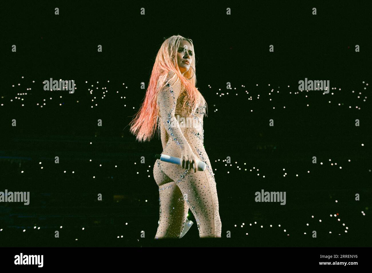 East Rutherford, NJ, États-Unis. 7 septembre 2023. Latin Pop Star Karol G en spectacle de nuit 1 dans un met Life Stadium épuisé (image de crédit : © David Perez/ZUMA Press Wire) À USAGE ÉDITORIAL SEULEMENT! Non destiné à UN USAGE commercial ! Banque D'Images