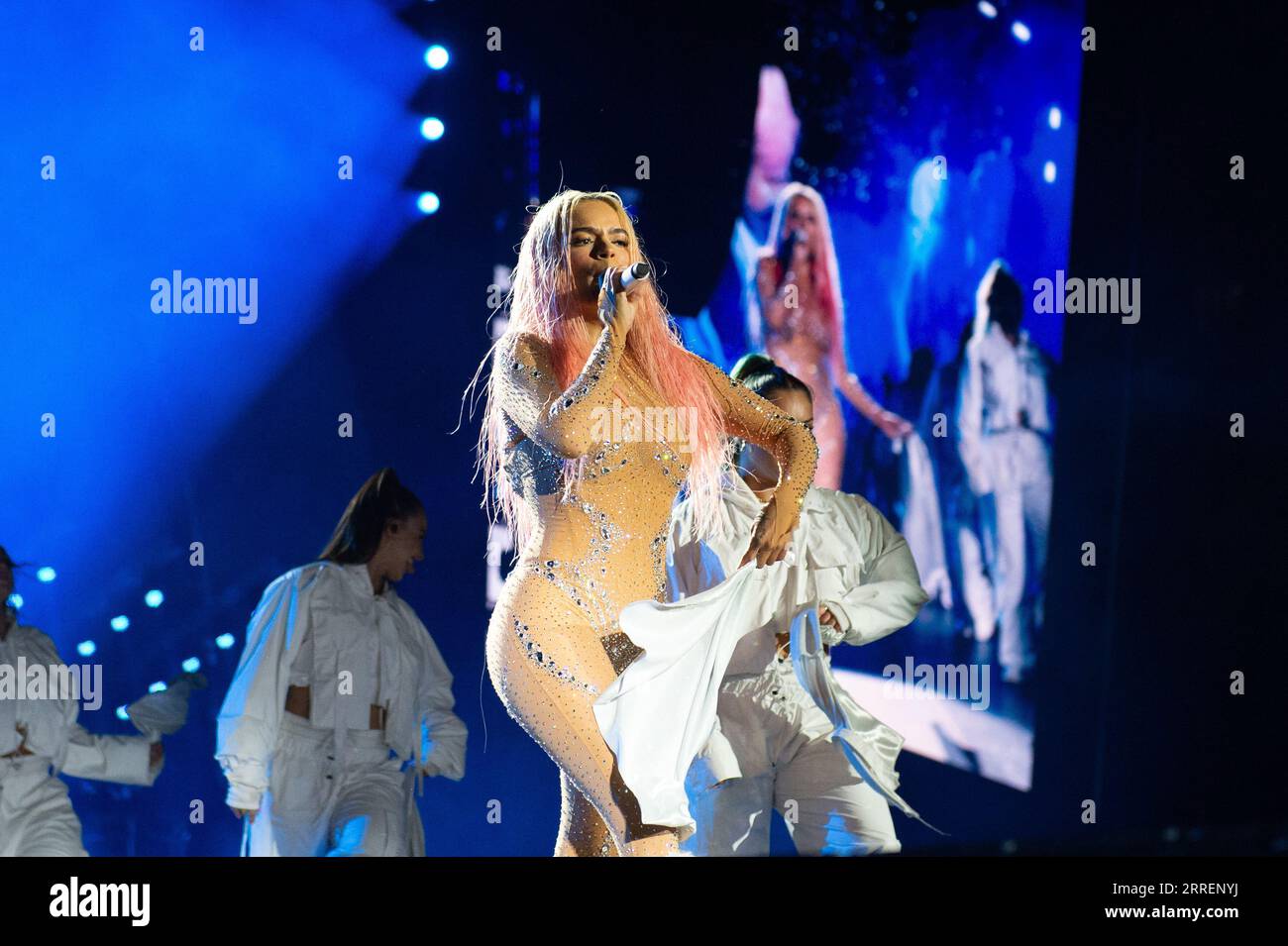 East Rutherford, NJ, États-Unis. 7 septembre 2023. Latin Pop Star Karol G en spectacle de nuit 1 dans un met Life Stadium épuisé (image de crédit : © David Perez/ZUMA Press Wire) À USAGE ÉDITORIAL SEULEMENT! Non destiné à UN USAGE commercial ! Banque D'Images