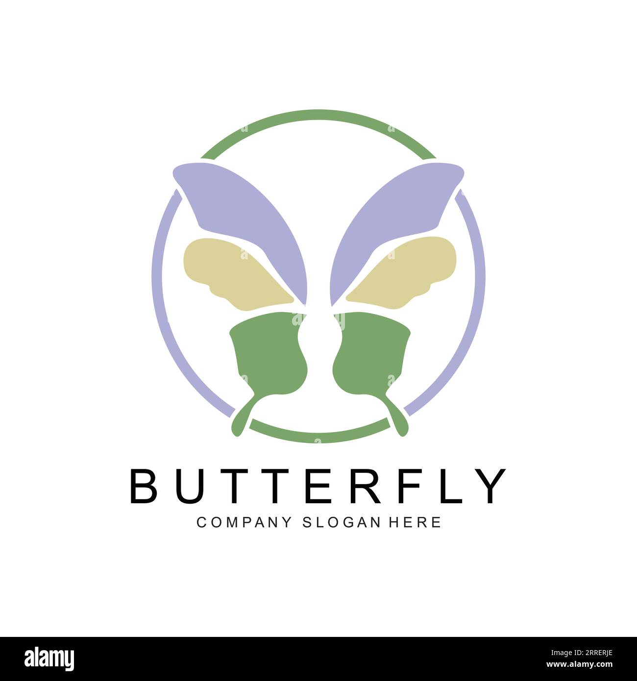 Design de logo papillon, beau Flying Animal, illustration d'icône de marque d'entreprise, impression d'écran, salon Illustration de Vecteur