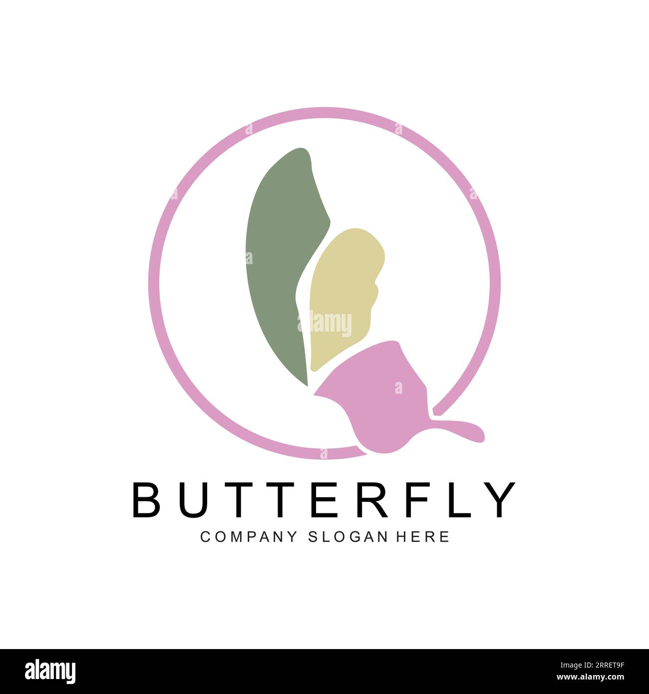 Design de logo papillon, beau Flying Animal, illustration d'icône de marque d'entreprise, impression d'écran, salon Illustration de Vecteur