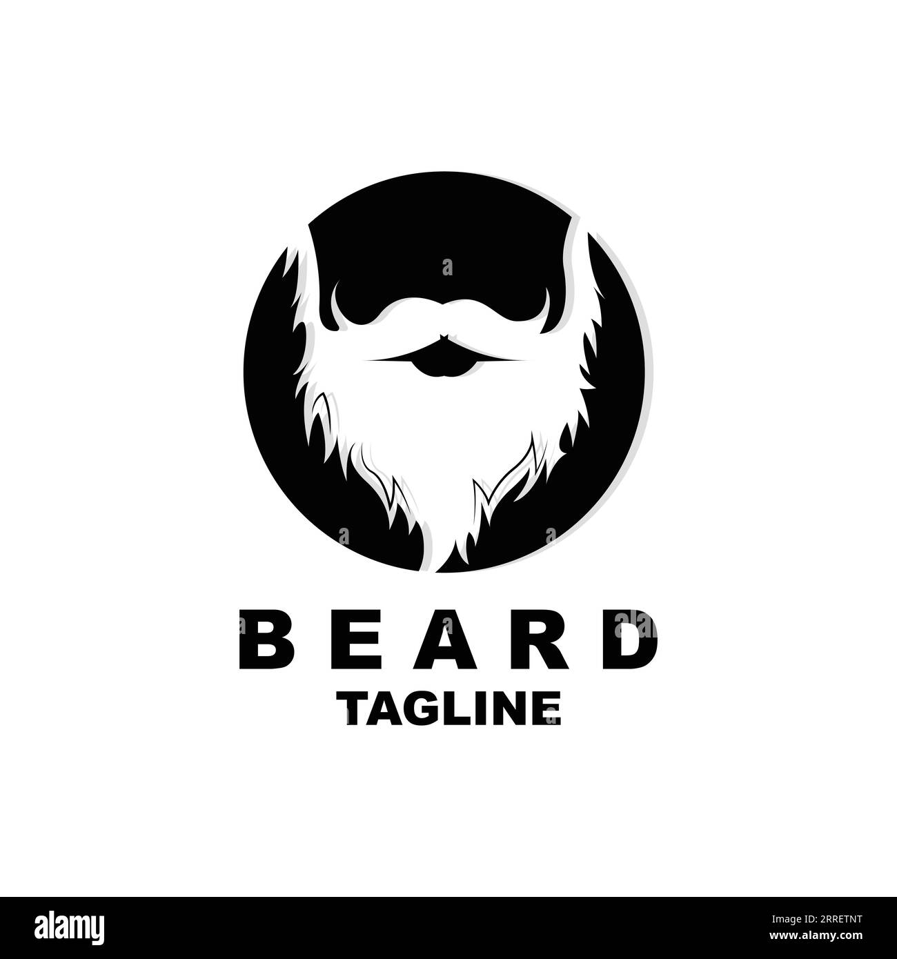 Conception de logo de barbe, vecteur de cheveux look masculin, conception de style Barbershop pour hommes Illustration de Vecteur