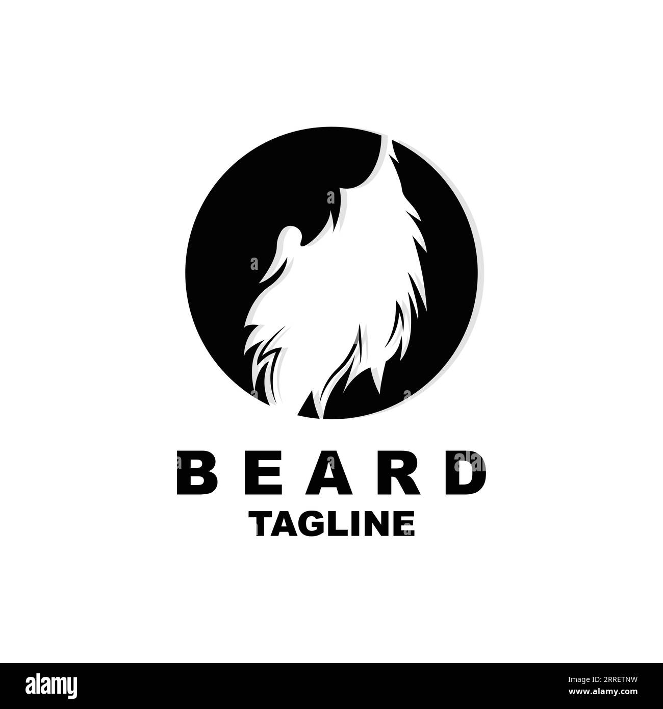Conception de logo de barbe, vecteur de cheveux look masculin, conception de style Barbershop pour hommes Illustration de Vecteur