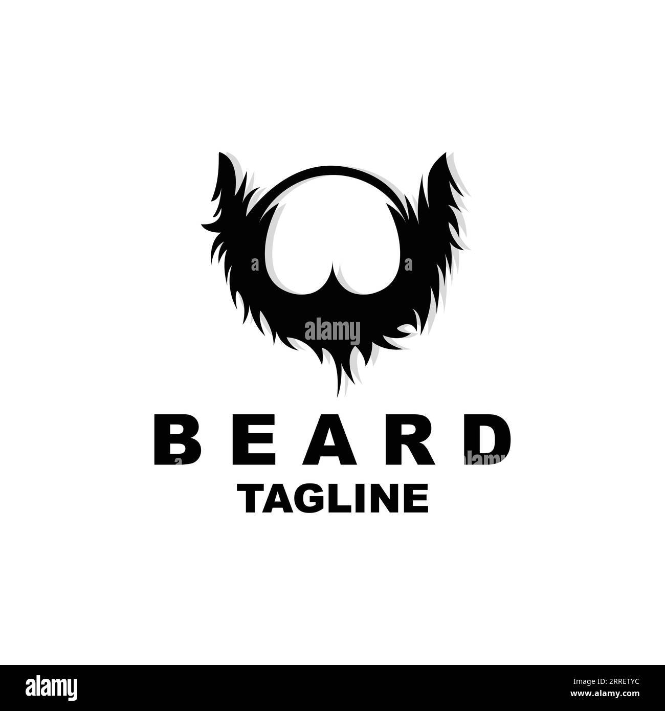 Conception de logo de barbe, vecteur de cheveux look masculin, conception de style Barbershop pour hommes Illustration de Vecteur