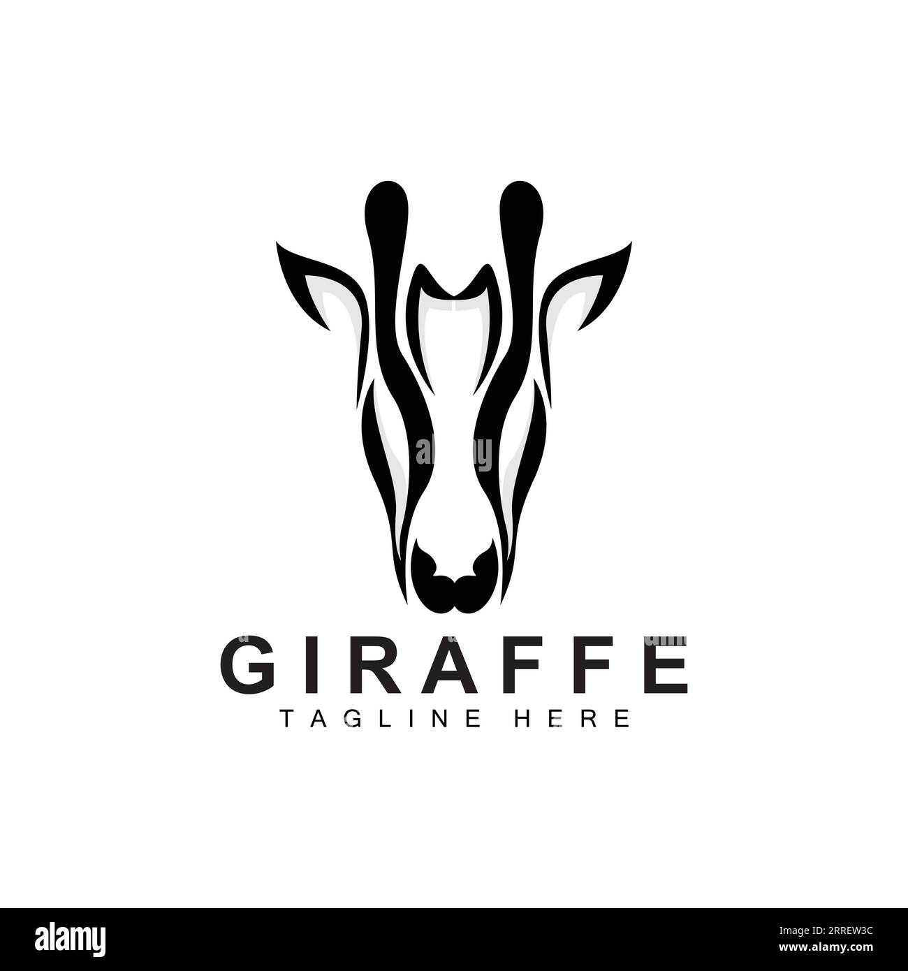 Conception de logo de girafe, Silhouette vectorielle de tête de girafe, animal à col élevé, zoo, illustration de tatouage, marque de produit Illustration de Vecteur