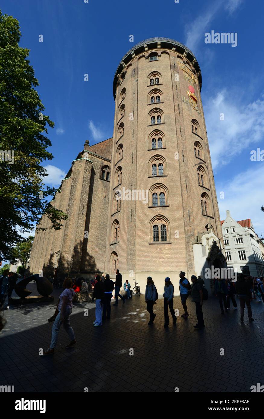 La tour ronde tour du 17e siècle construite comme observatoire astronomique. Købmagergad, Copenhague, Danemark Banque D'Images