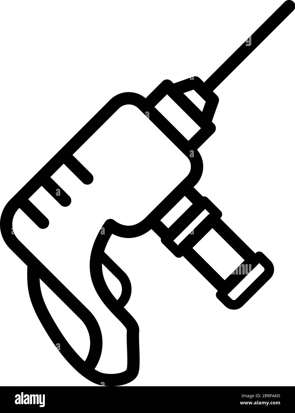 Icône de ligne de forage électrique manuelle comme contour modifiable pour la conception Web Illustration de Vecteur