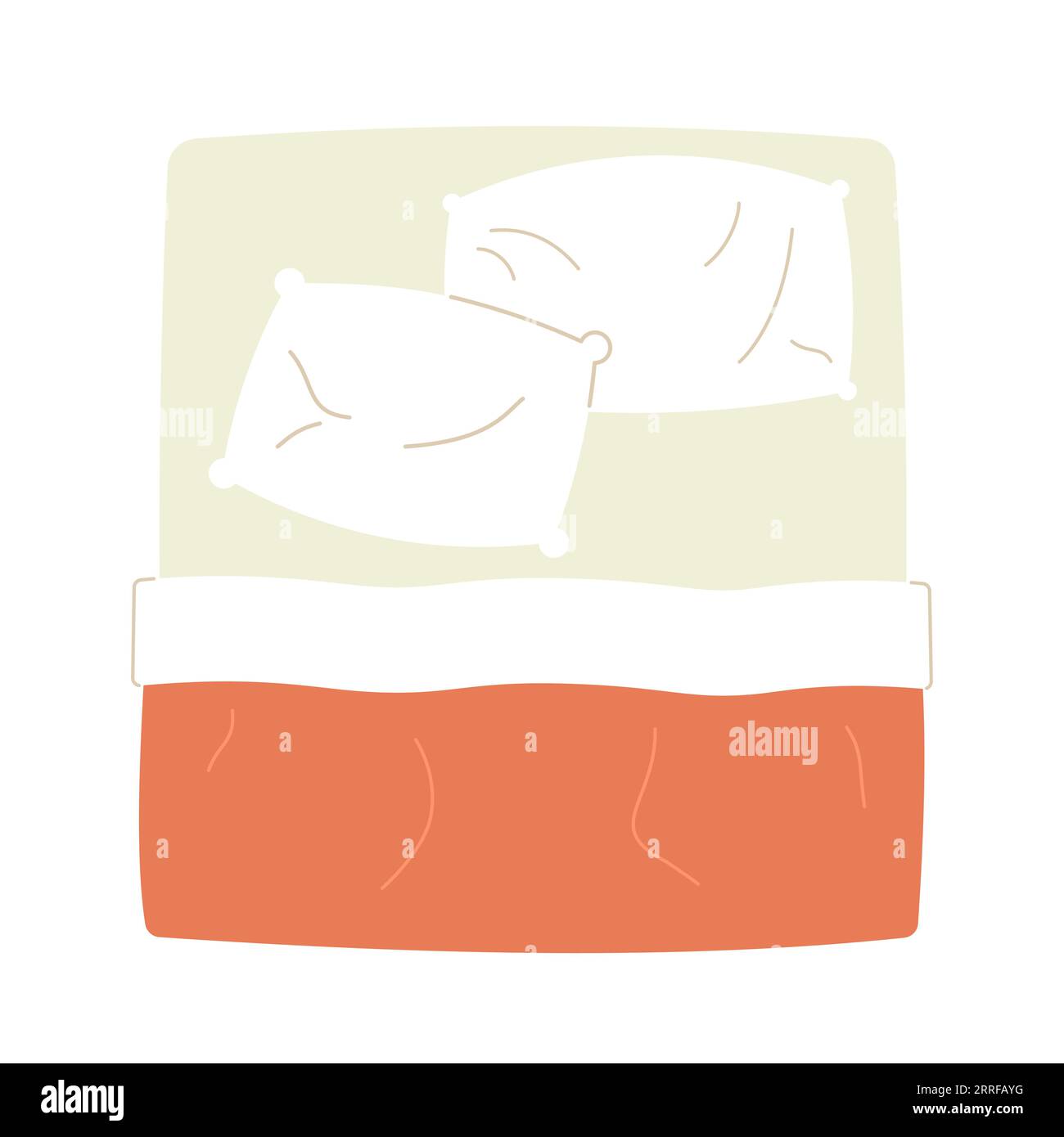 Lit king size confortable objet vectoriel de couleur semi-plat Illustration de Vecteur