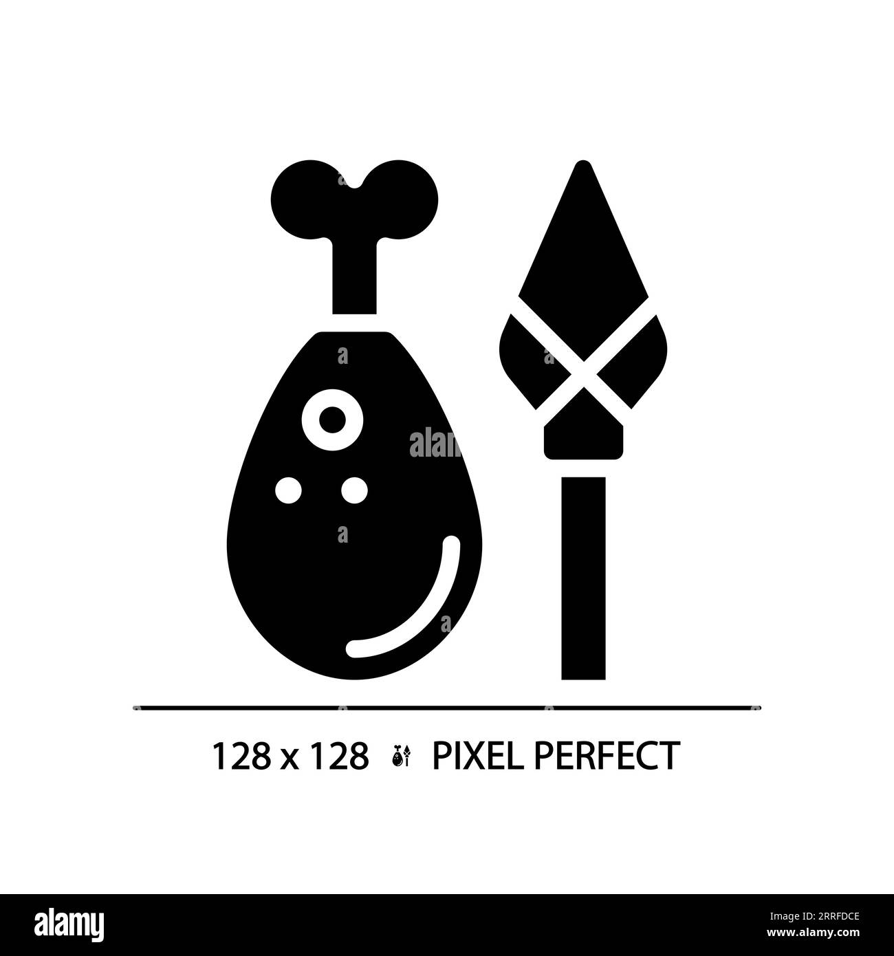 Icône de viande méditerranéenne de style glyphe simple en 2D. Illustration de Vecteur