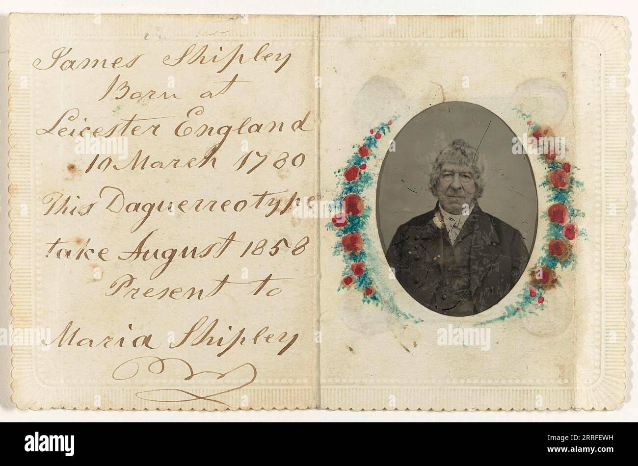 Portrait de James Shipley (copie d'une photo) de 1858 Banque D'Images