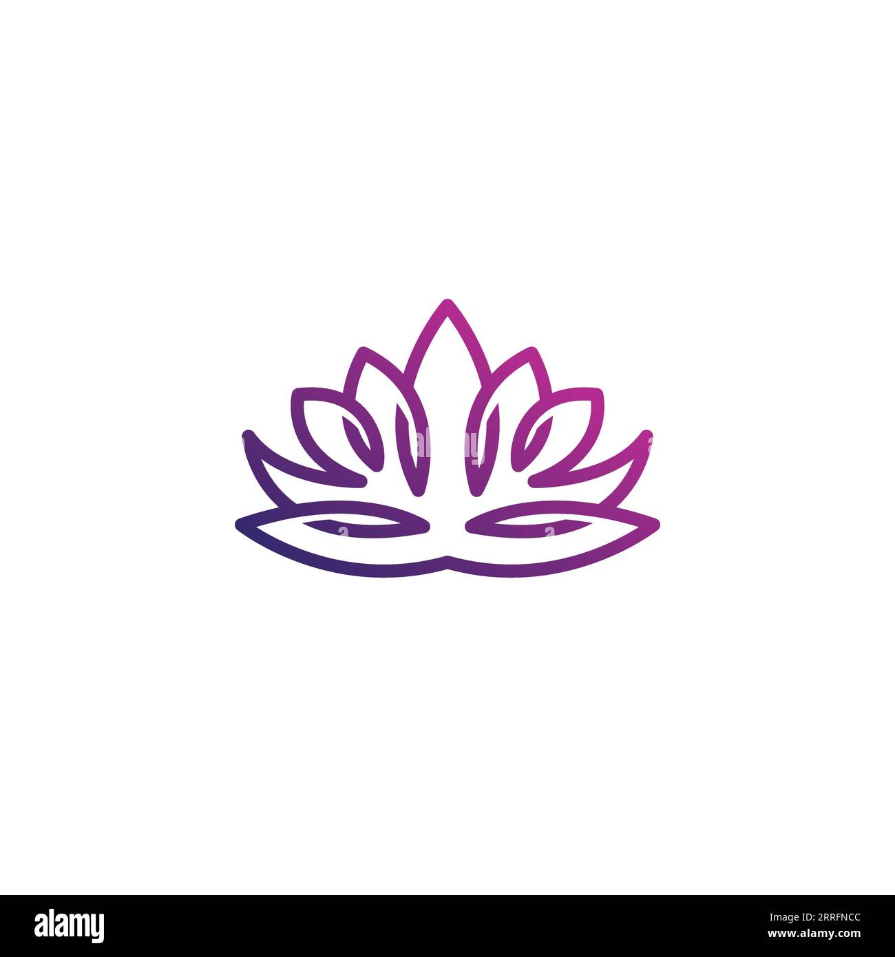 Conception du logo Lotus Line. Lotus Flower Vector Illustration de Vecteur