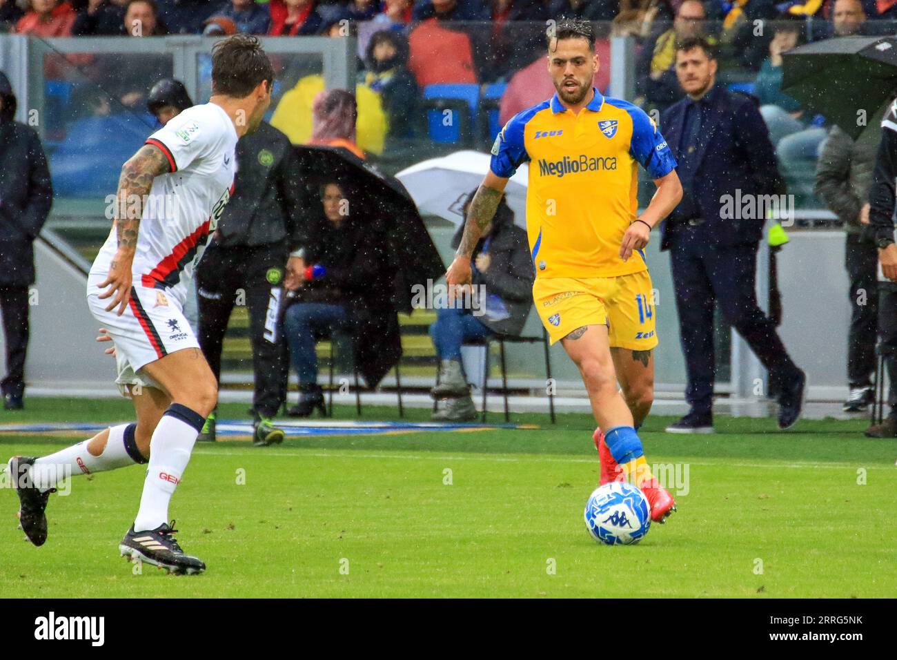 Francesco Gelli en action avec Frosinone Calcio au stade Benito Stirpe, Frosinone Banque D'Images