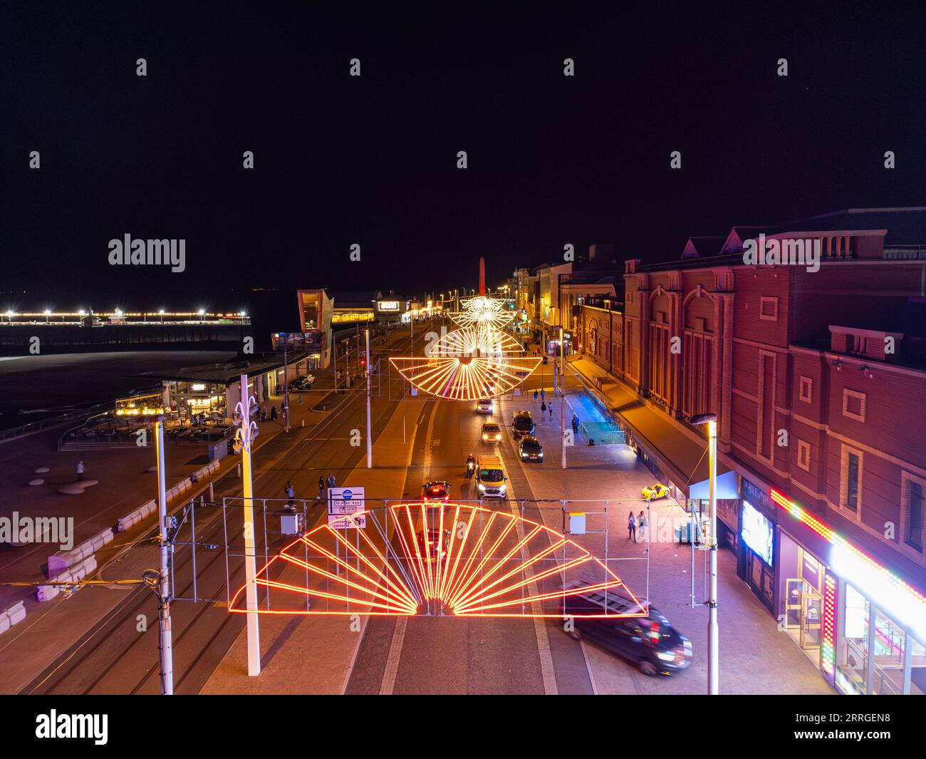 Blackpool illuminations aériennes Banque D'Images